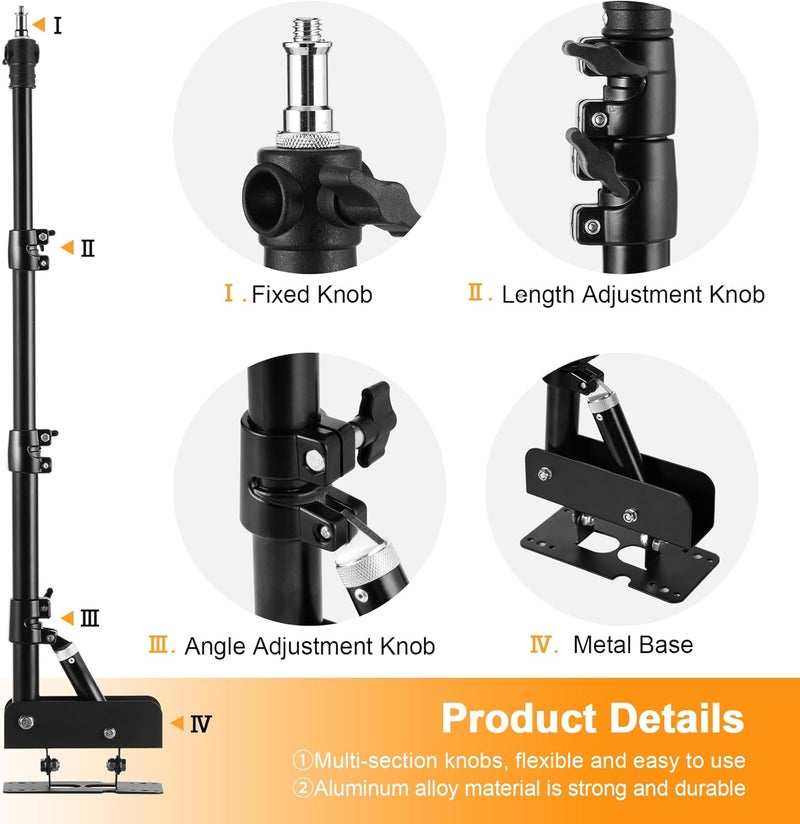 SITTO Store Ring Light Wall Mount 43inch/110cm, Triangle Boom Arm for Barbershop, Beauty Salon, Live Streaming, Tattoo, Photography Studio, Support 180° Rotation - Image 5